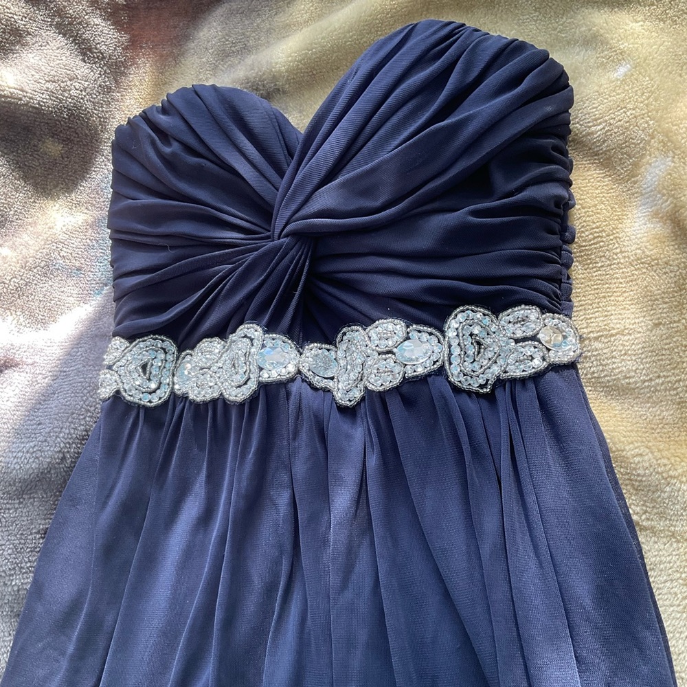 💸Sleeveless PROM  *City Triangles* Blue Gown size 1 homecoming/bridesmaids